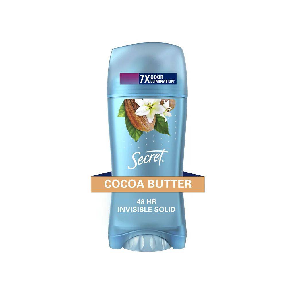 Secret Fresh Antiperspirant Deodorant Invisible Solid, Cocoa Butter 73 Gram