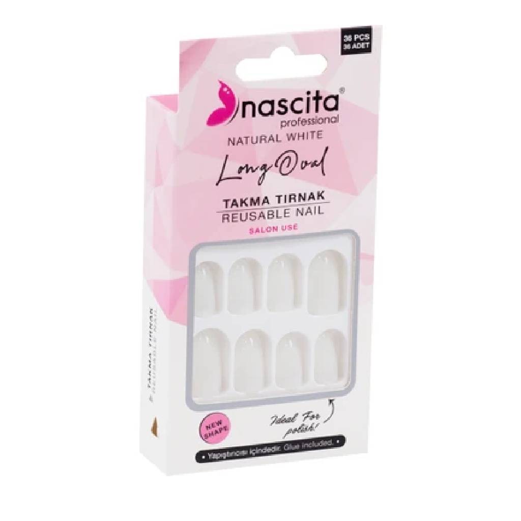 Nascita Long Oval White Nail 30 PSC